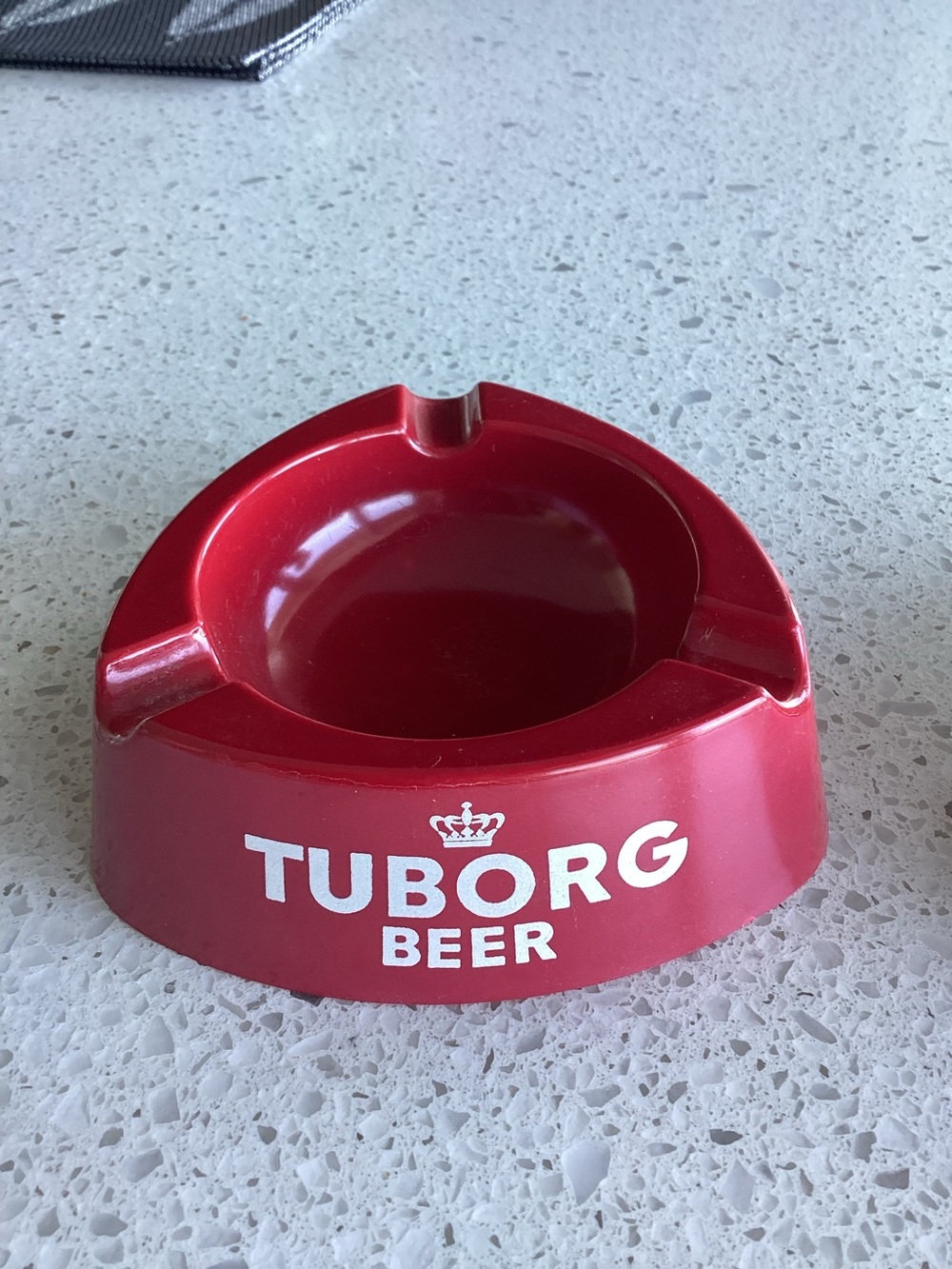 Tuborg Beer Red Plastic Ashtray collectible. S.T.E.A.  MILANO
Vintage